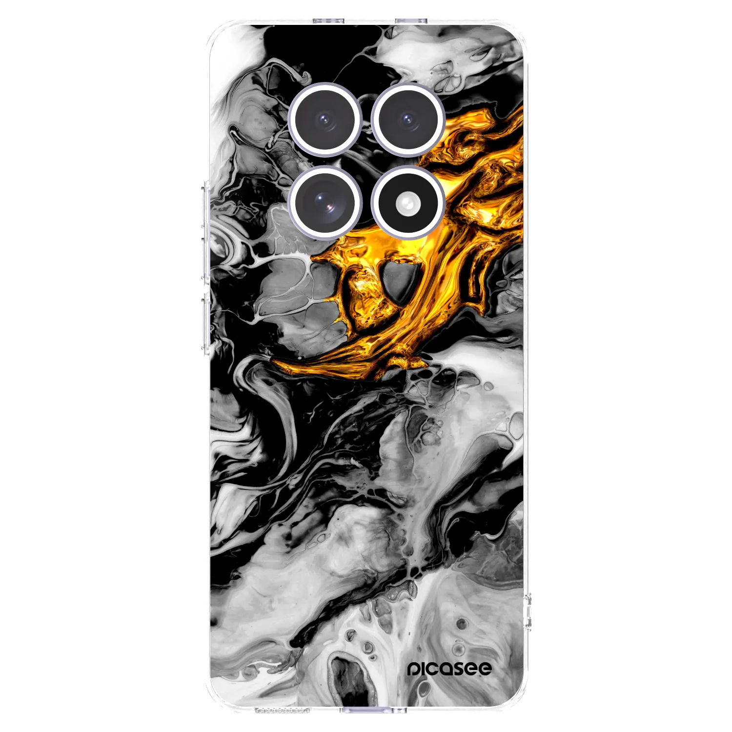 Picasee silikonowe przeźroczyste etui na Xiaomi Redmi Note 15 4G - Black Gold 2