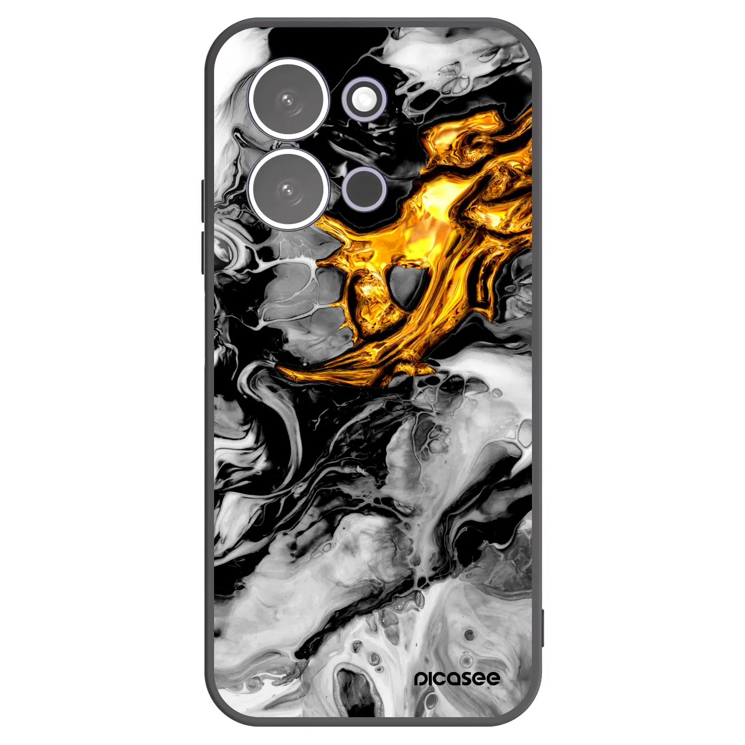 Picasee silikonowe czarne etui na Xiaomi Redmi 15C 5G - Black Gold 2