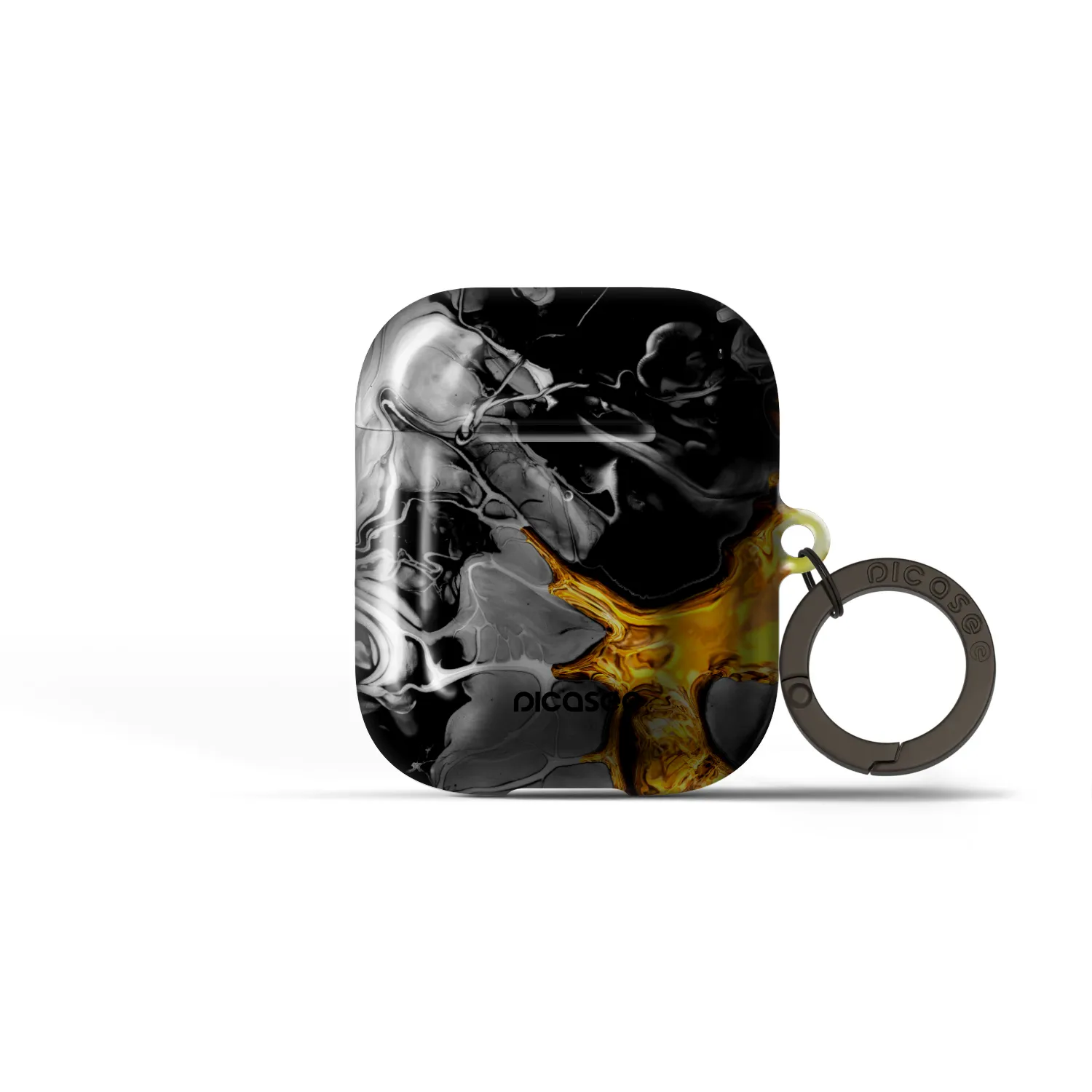 Picasee Obal pro Apple AirPods 1 - Black Gold 2