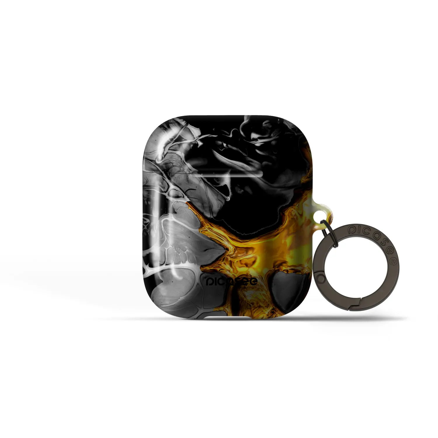 Picasee Obal pro Apple AirPods 2 - Black Gold 2
