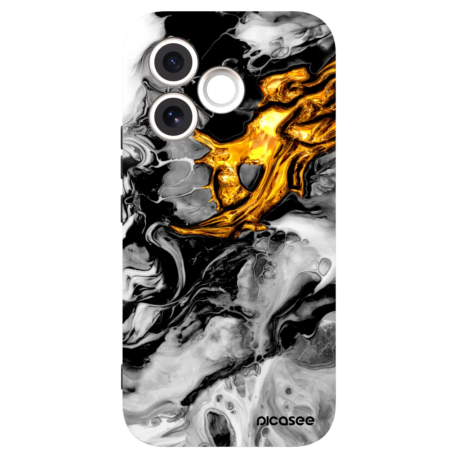 Picasee silikonowe czarne etui na Honor 600 Lite - Black Gold 2