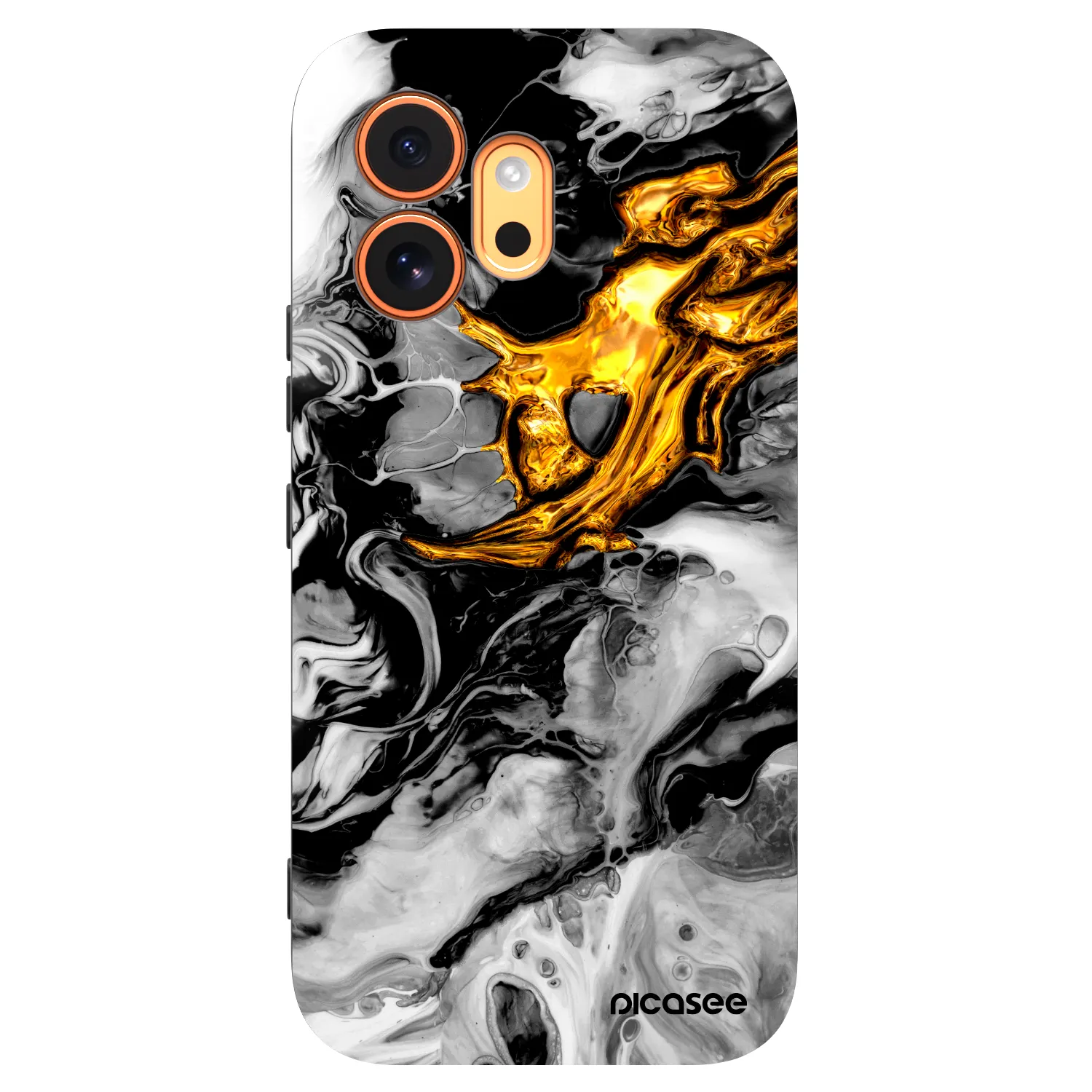 Picasee silikonowe czarne etui na Honor 600 - Black Gold 2