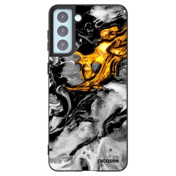 Picasee silikonowe czarne etui na Samsung Galaxy S21+ 5G G996F - Black Gold 2