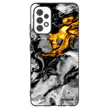 Picasee silikonowe czarne etui na Samsung Galaxy A32 5G A326B - Black Gold 2