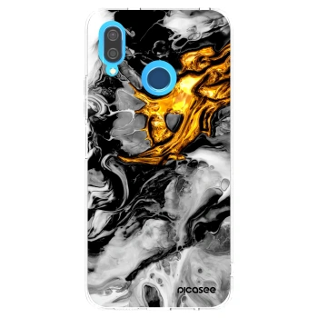 Picasee silikonowe przeźroczyste etui na Huawei P20 Lite - Black Gold 2