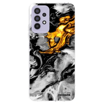 Picasee silikonowe przeźroczyste etui na Samsung Galaxy A32 4G SM-A325F - Black Gold 2