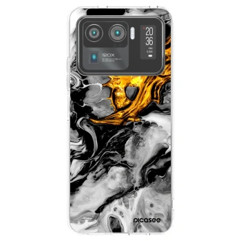 Picasee silikonowe przeźroczyste etui na Xiaomi Mi 11 Ultra - Black Gold 2