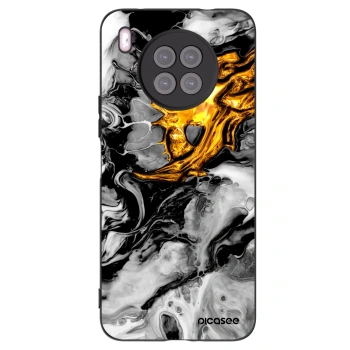 Picasee silikonowe czarne etui na Huawei Nova 8i - Black Gold 2