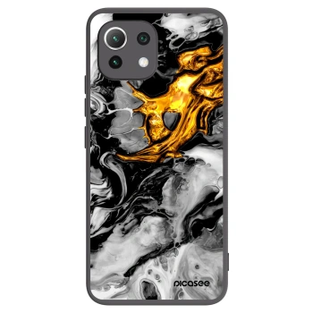 Picasee silikonowe czarne etui na Xiaomi 11 Lite 5G NE - Black Gold 2