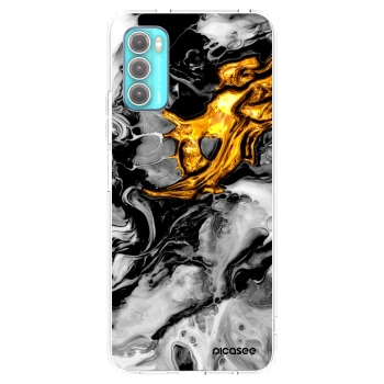 Picasee silikonowe przeźroczyste etui na Motorola Moto G60 - Black Gold 2