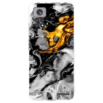 Picasee silikonowe przeźroczyste etui na Xiaomi Redmi Note 11S 4G - Black Gold 2