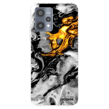 Picasee silikonowe przeźroczyste etui na Realme 9 Pro 5G - Black Gold 2