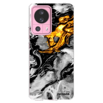 Picasee silikonowe przeźroczyste etui na Xiaomi 13 Lite - Black Gold 2