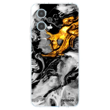 Picasee silikonowe przeźroczyste etui na Xiaomi Redmi Note 12 5G - Black Gold 2