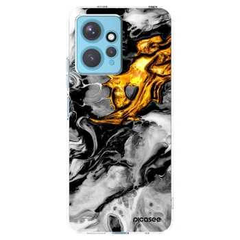Picasee silikonowe przeźroczyste etui na Xiaomi Redmi Note 12 4G - Black Gold 2