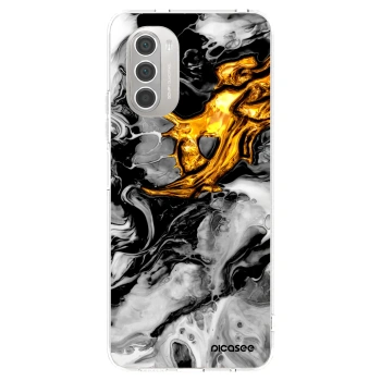 Picasee silikonowe przeźroczyste etui na Motorola Moto G51 - Black Gold 2