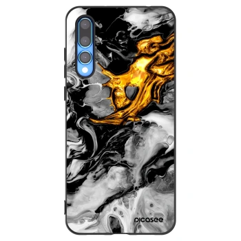 Picasee silikonowe czarne etui na Huawei P20 Pro - Black Gold 2