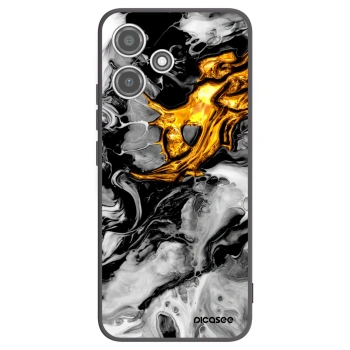 Picasee silikonowe czarne etui na Xiaomi Redmi 12 5G - Black Gold 2