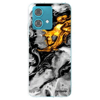 Picasee silikonowe przeźroczyste etui na Motorola Edge 40 Neo - Black Gold 2
