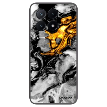Picasee silikonowe czarne etui na Xiaomi Poco X6 Pro - Black Gold 2