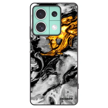 Picasee silikonowe czarne etui na Xiaomi Redmi Note 13 5G - Black Gold 2