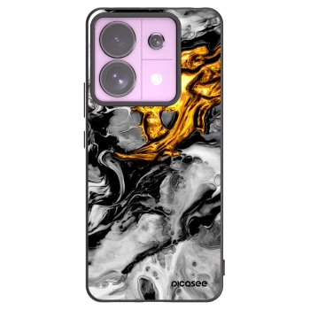Picasee silikonowe czarne etui na Xiaomi Redmi Note 13 Pro 5G - Black Gold 2