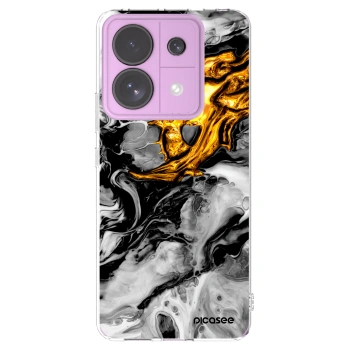 Picasee silikonowe przeźroczyste etui na Xiaomi Redmi Note 13 Pro 5G - Black Gold 2