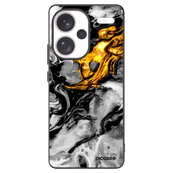 Picasee silikonowe czarne etui na Xiaomi Redmi Note 13 Pro+ 5G - Black Gold 2