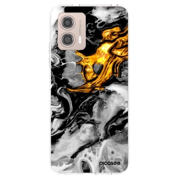 Picasee silikonowe przeźroczyste etui na Motorola Moto G53 5G - Black Gold 2