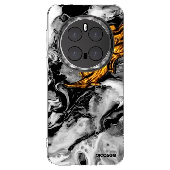 Picasee silikonowe przeźroczyste etui na Honor Magic7 Pro 5G - Black Gold 2