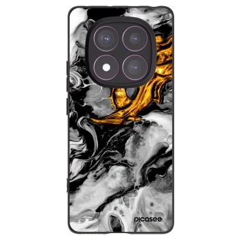 Picasee silikonowe czarne etui na Xiaomi Redmi Note 14 Pro 4G - Black Gold 2