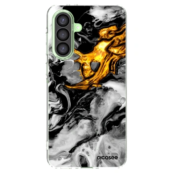 Picasee silikonowe przeźroczyste etui na Samsung Galaxy A26 5G A266B - Black Gold 2