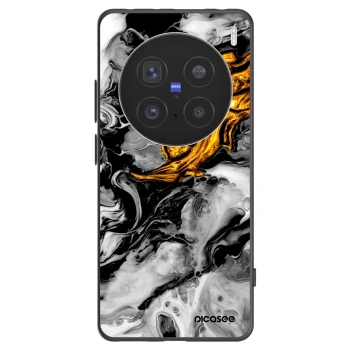 Picasee silikonowe czarne etui na Vivo X200 Pro - Black Gold 2
