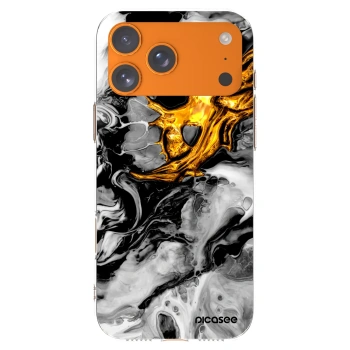 Picasee silikonowe przeźroczyste etui na Apple iPhone 17 Pro Max - Black Gold 2