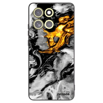 Picasee silikonowe czarne etui na Motorola Moto G86 5G - Black Gold 2