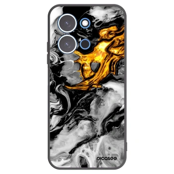 Picasee silikonowe czarne etui na Xiaomi Redmi 15C 4G - Black Gold 2