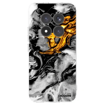 Picasee silikonowe przeźroczyste etui na Xiaomi Redmi Note 15 Pro+ - Black Gold 2