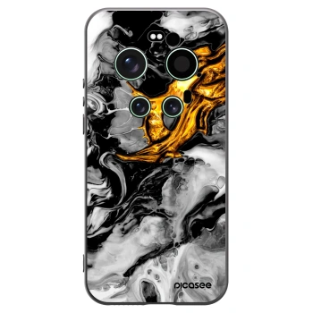 Picasee silikonowe czarne etui na Xiaomi 17 Ultra - Black Gold 2