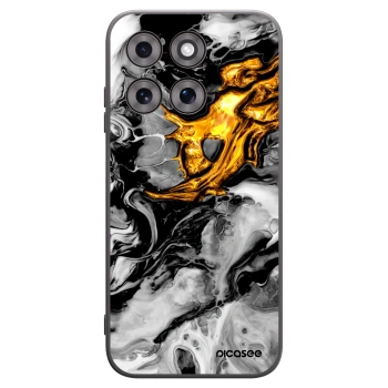 Picasee silikonowe czarne etui na Motorola Moto G77 - Black Gold 2