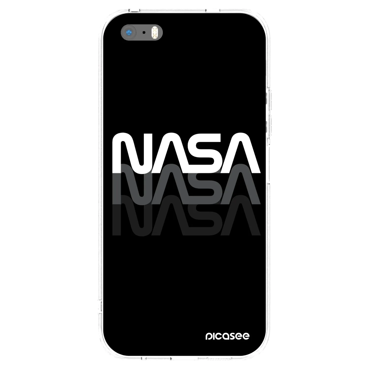 Picasee silikonowe przeźroczyste etui na Apple iPhone 5/5S/SE - NASA Triple