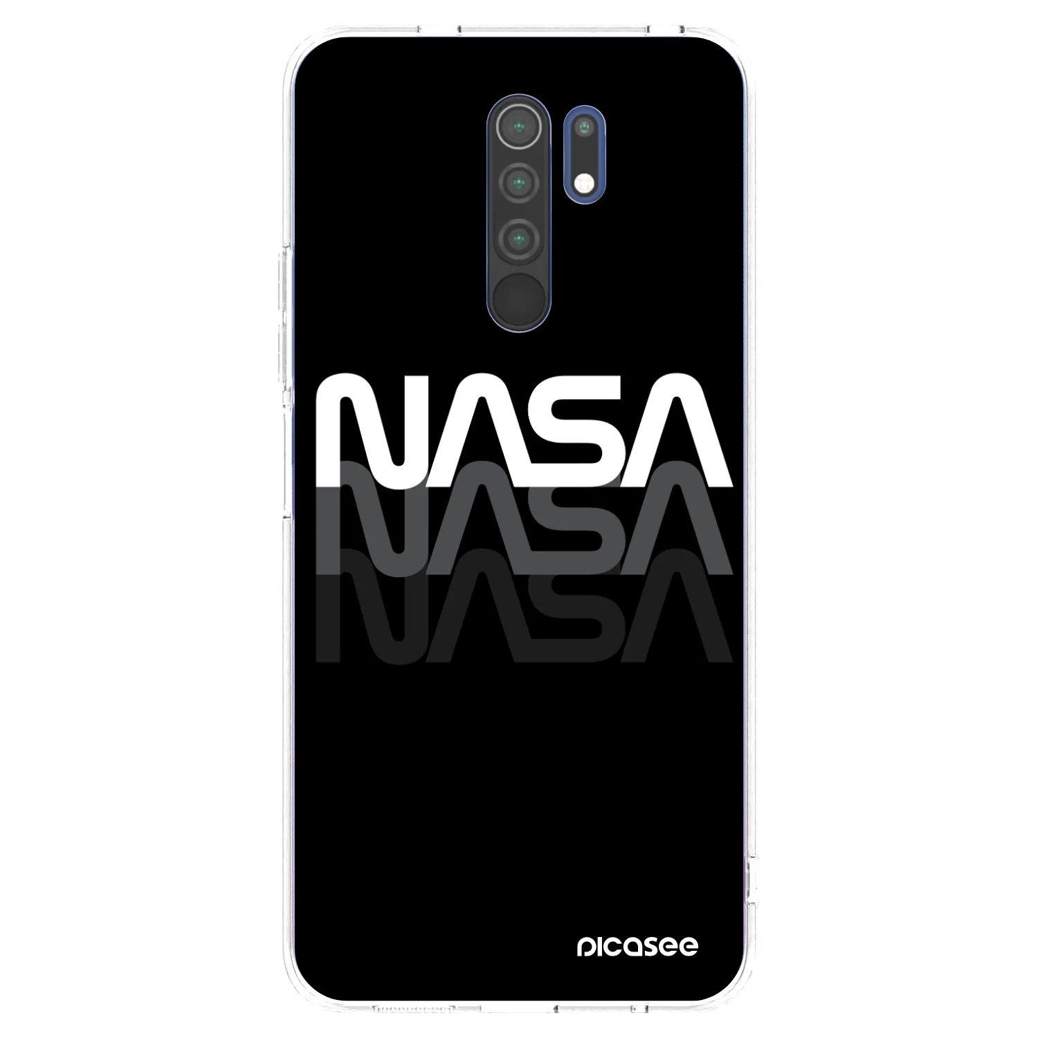 Picasee silikonowe przeźroczyste etui na Xiaomi Redmi 9 - NASA Triple