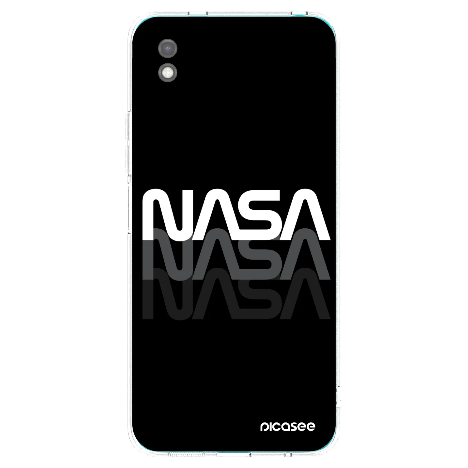 Picasee silikonowe czarne etui na Xiaomi Redmi 9A - NASA Triple