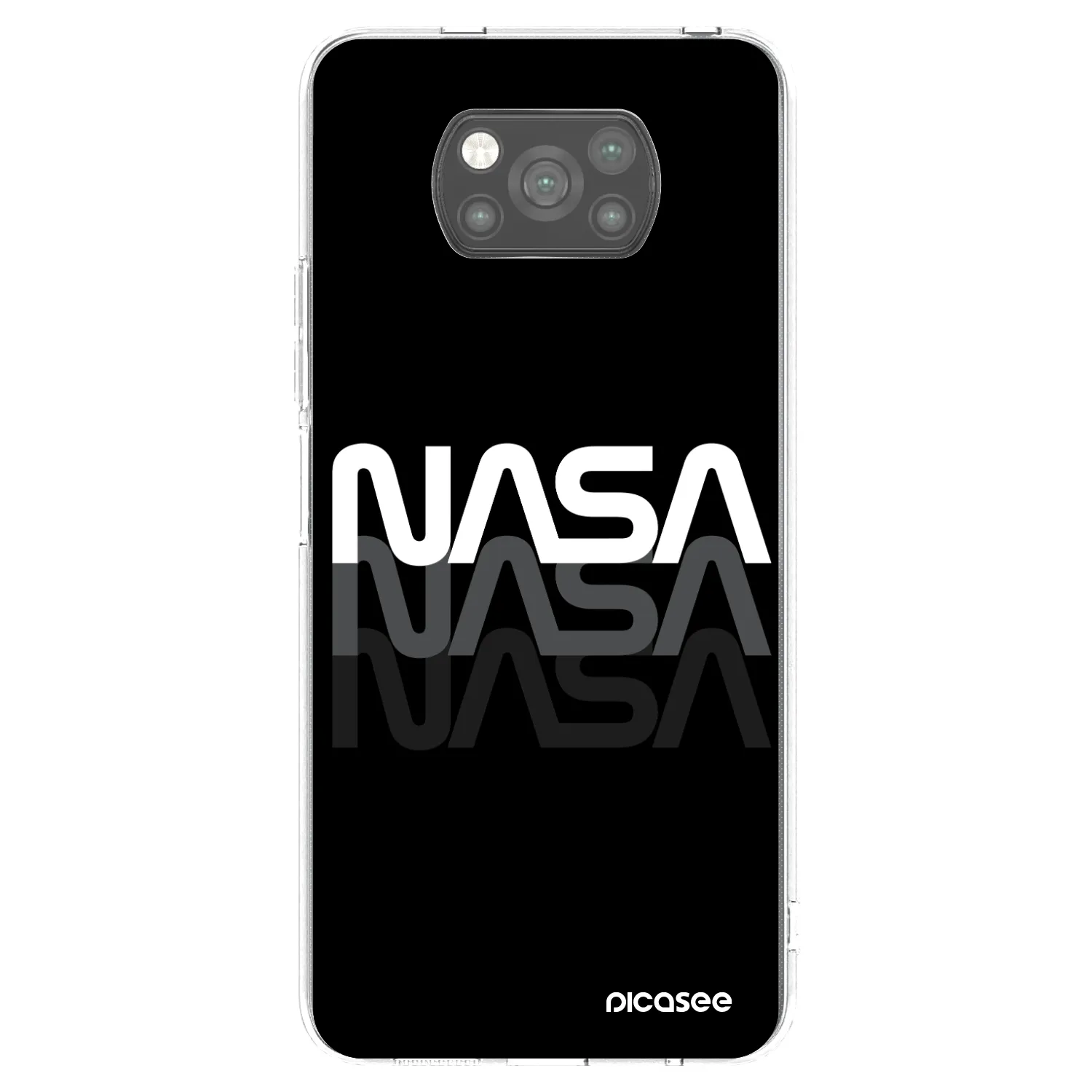 Picasee silikonowe czarne etui na Xiaomi Poco X3 - NASA Triple