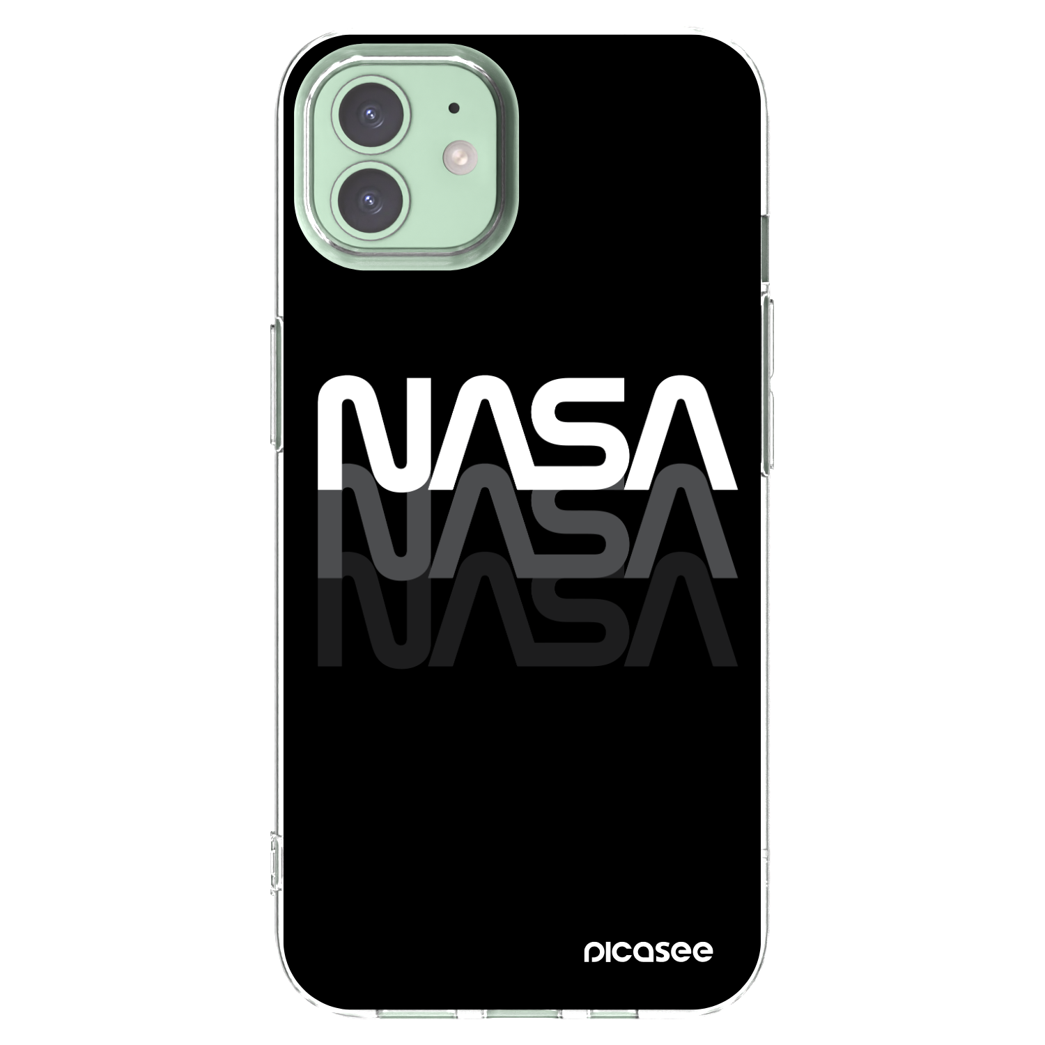 Picasee silikonowe przeźroczyste etui na Apple iPhone 12 Pro - NASA Triple