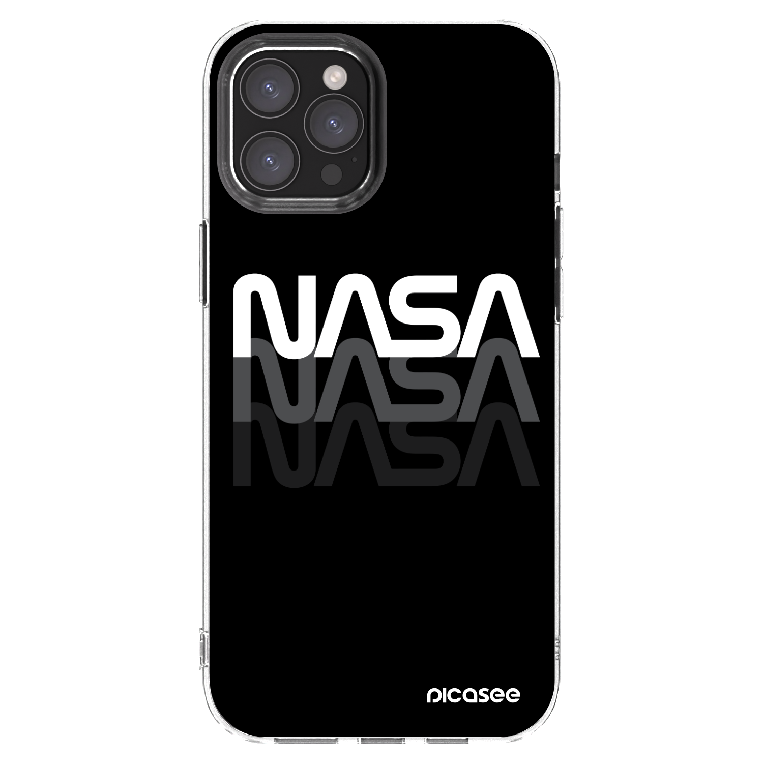 Picasee silikonowe przeźroczyste etui na Apple iPhone 12 Pro Max - NASA Triple