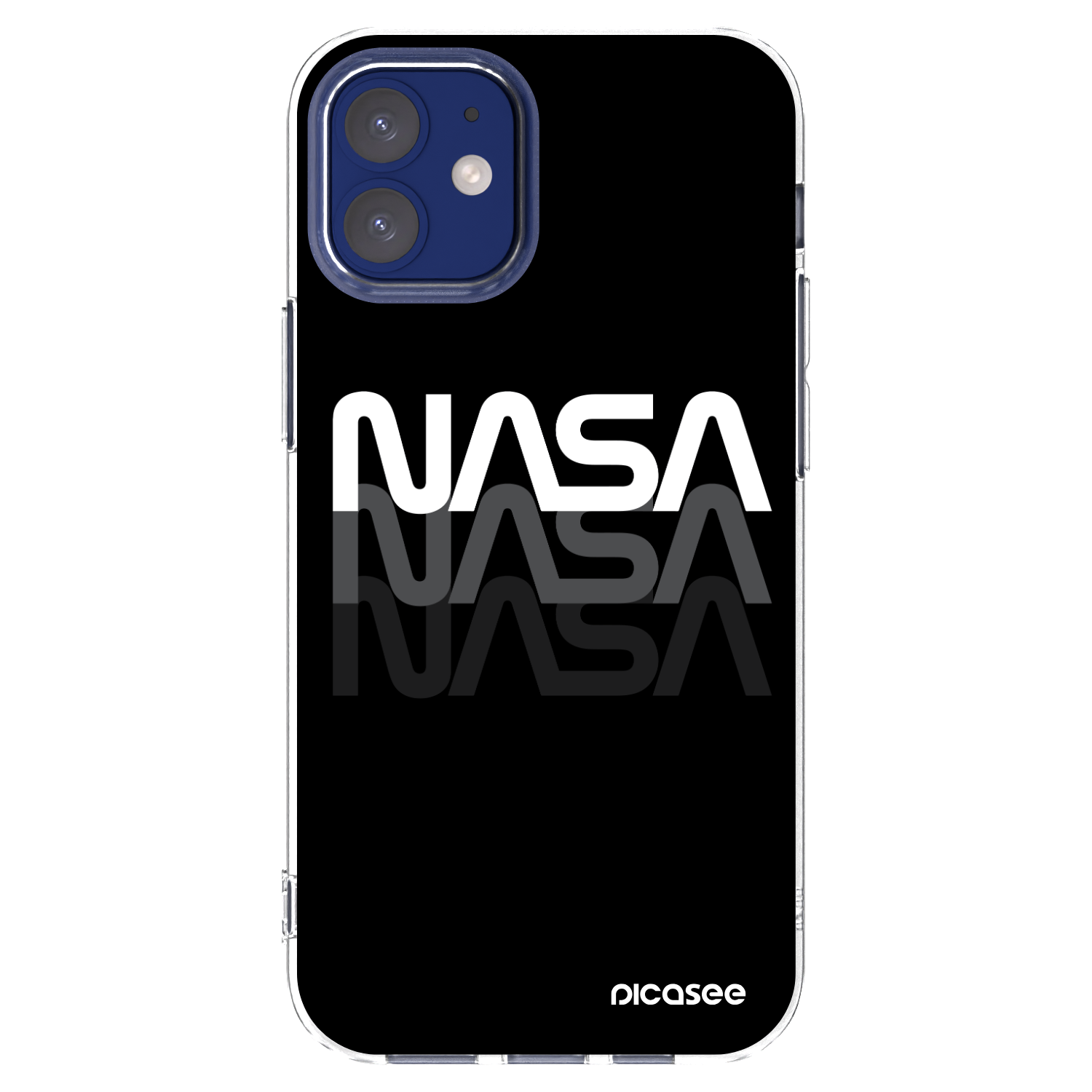 Picasee silikonowe przeźroczyste etui na Apple iPhone 12 mini - NASA Triple