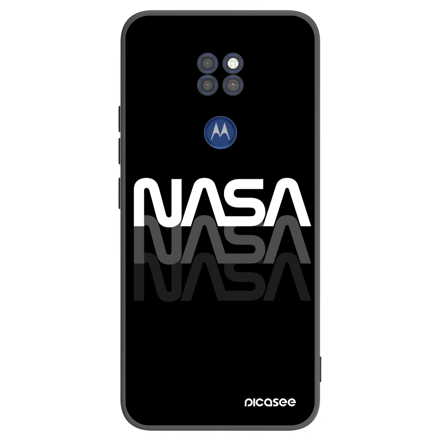 Picasee silikonowe czarne etui na Motorola Moto G9 Play - NASA Triple