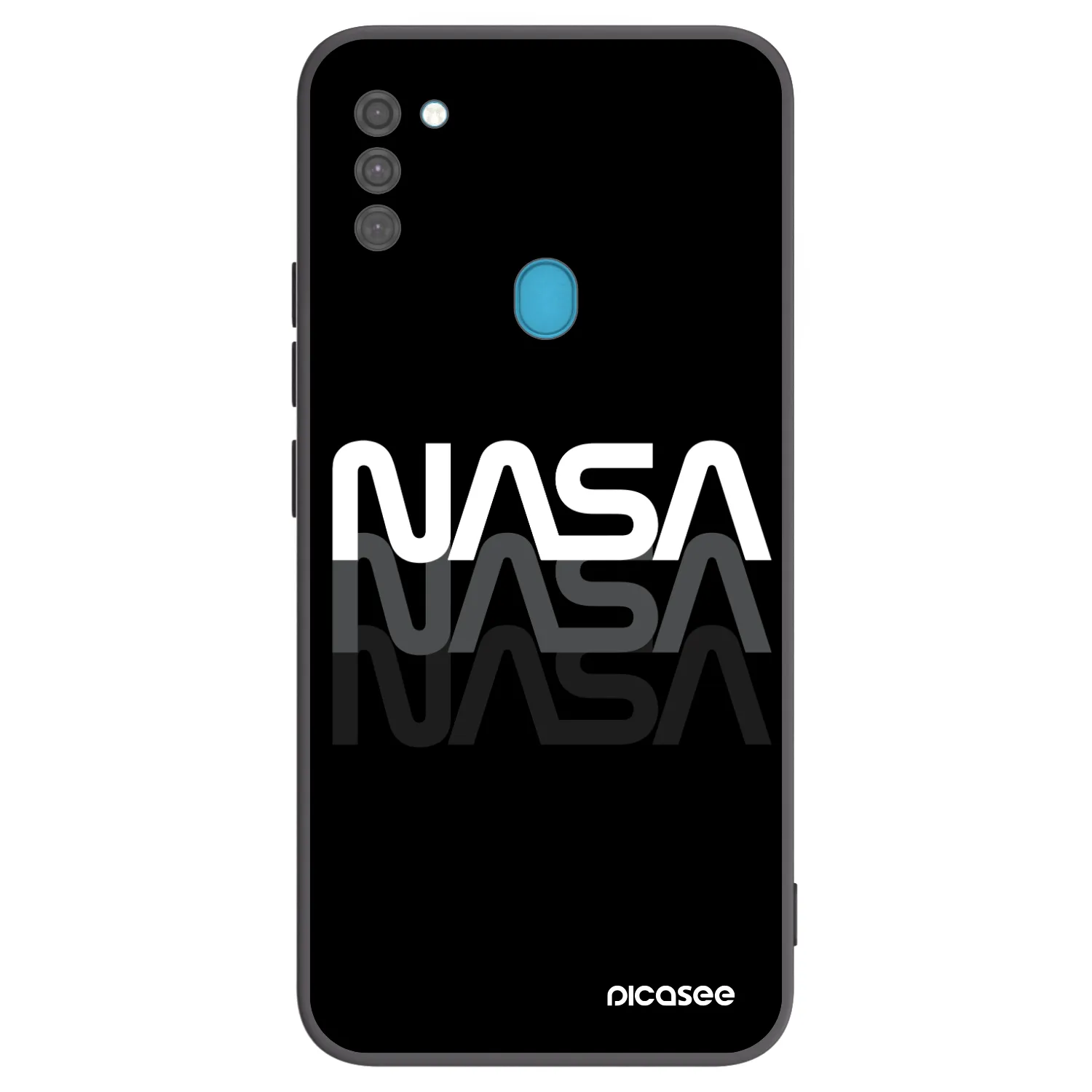 Picasee silikonowe czarne etui na Samsung Galaxy M11 - NASA Triple