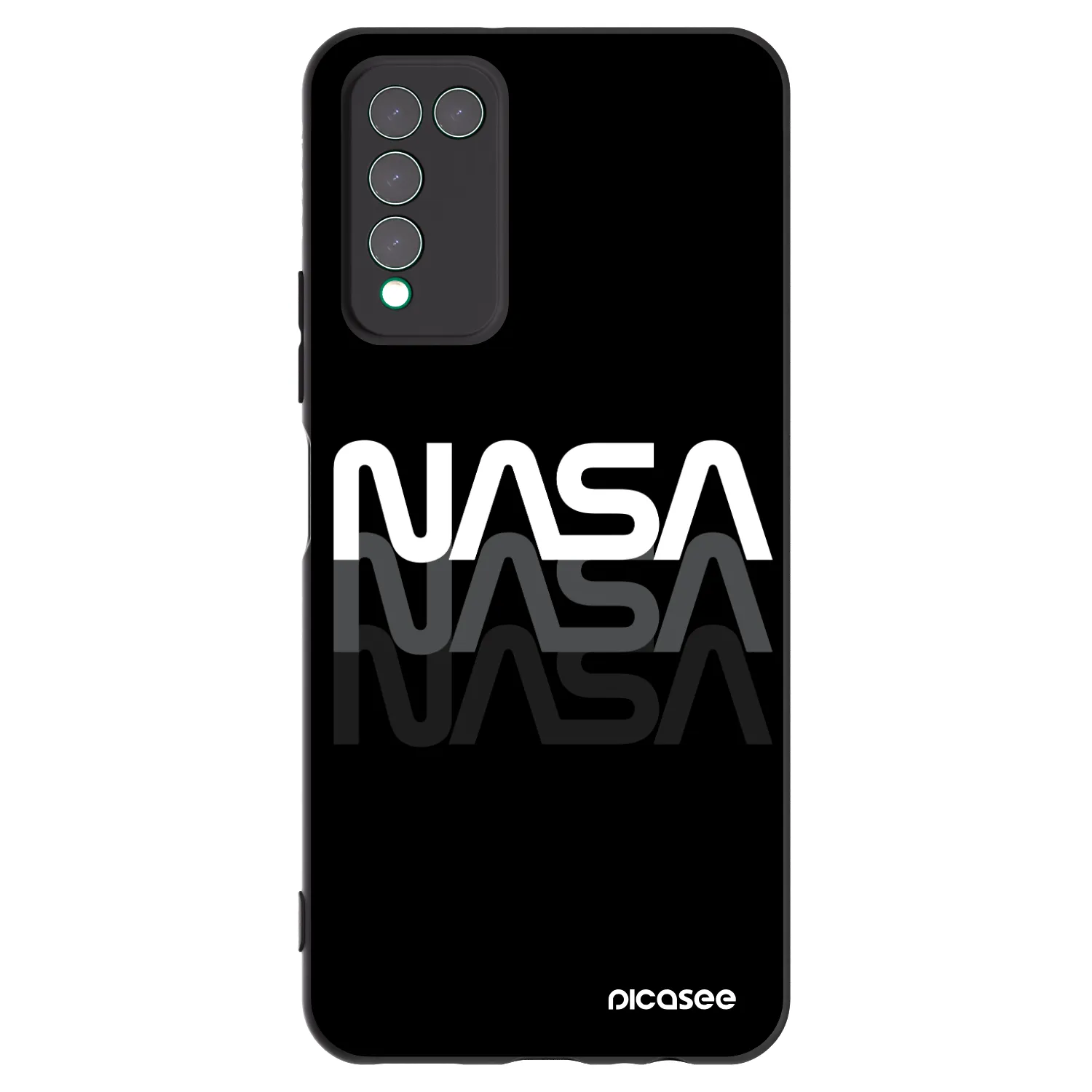 Picasee silikonowe czarne etui na Honor 10X Lite - NASA Triple