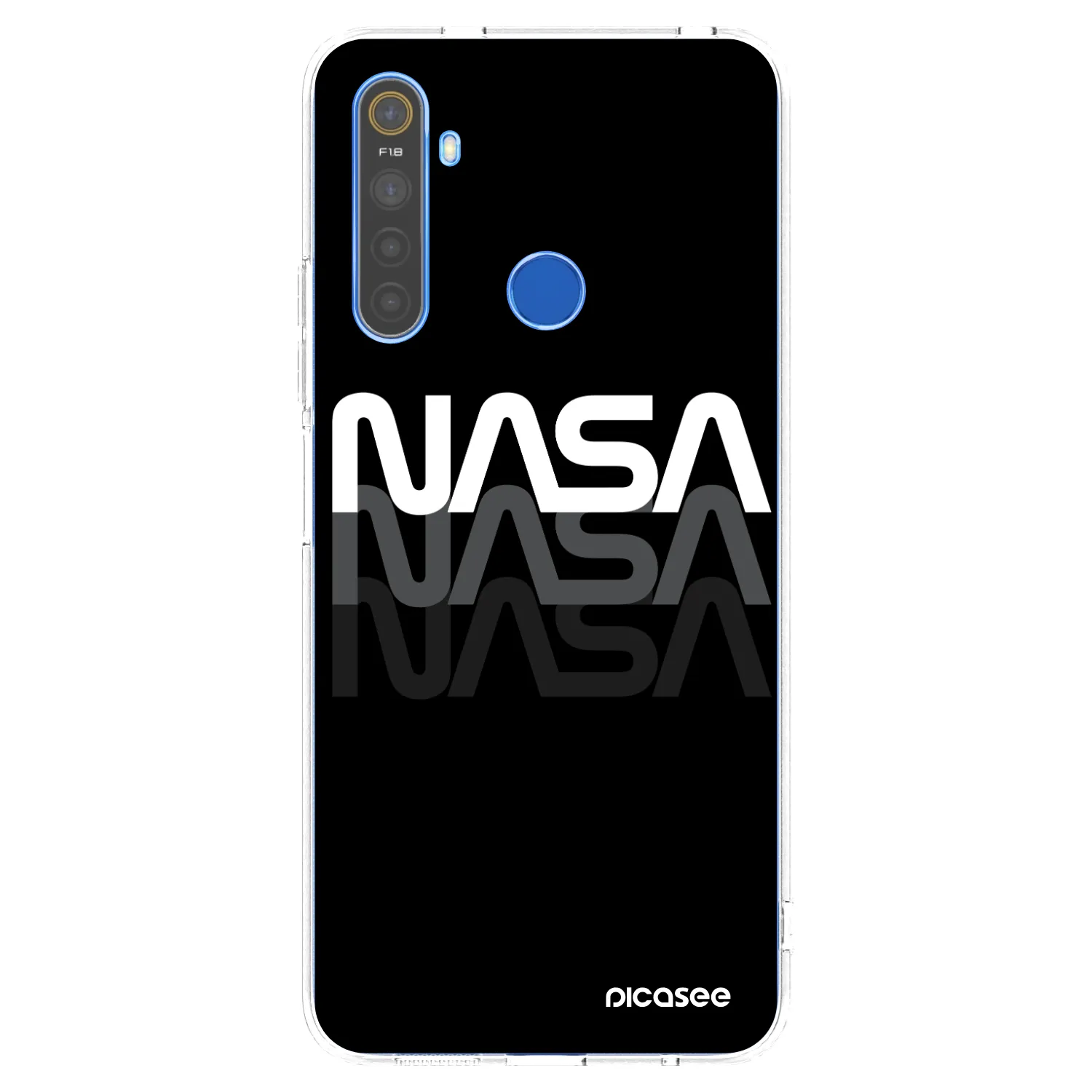 Picasee silikonowe przeźroczyste etui na Realme 5 - NASA Triple
